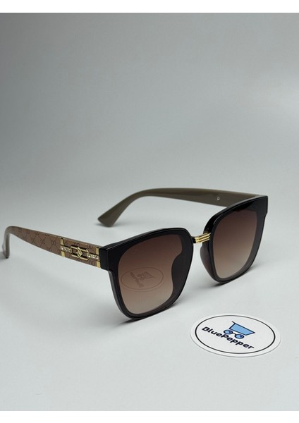 Deor V2 Siyah Güneş Gözlüğü Büyük Çerçeve Kahve Cam Renkli 63 Ekartman