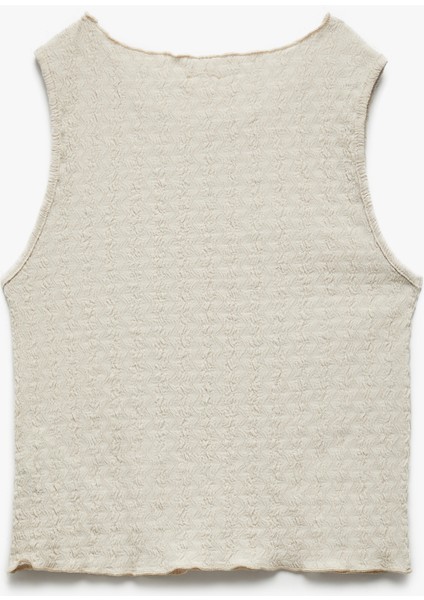 Bisiklet Yaka Kolsuz Basic Dokulu Crop Atlet fiyatları