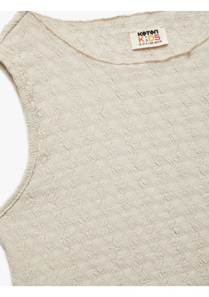 Bisiklet Yaka Kolsuz Basic Dokulu Crop Atlet modelleri