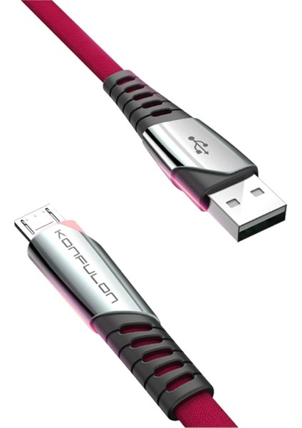 DC16 Micro USB Kablo 1m 2.4A - Kırmızı