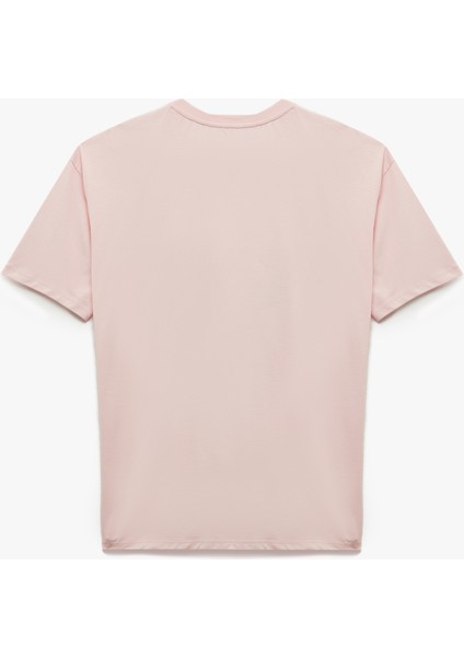 Rahat Kalıp Kısa Kollu Bisiklet Yaka Pamuklu Çiçek Baskılı Tişört fiyatları