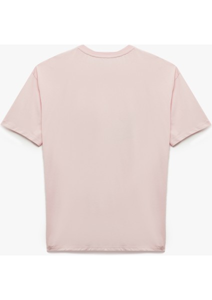 Rahat Kalıp Kısa Kollu Bisiklet Yaka Pamuklu Çiçek Baskılı Tişört fırsatları