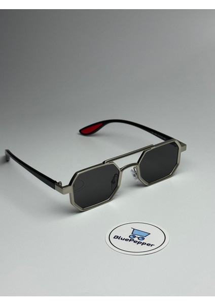 Metra Siyah Güneş Gözlüğü Dikdörtgen Gümüş Çerçeve 50-18-140 Ekartman Pilot Model fiyatları