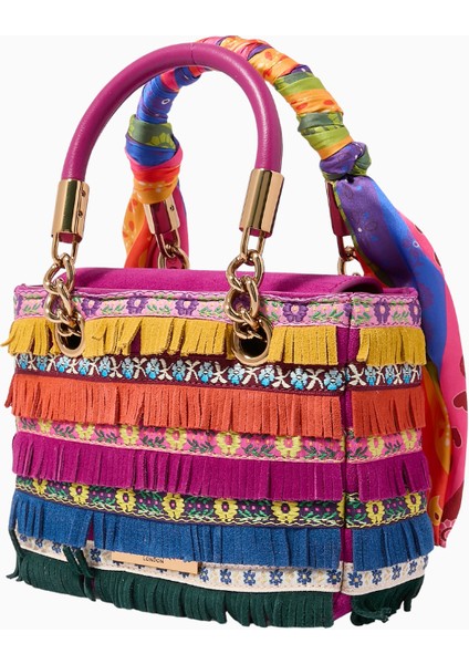 Kurt Geıger Kurt Geiger Kensington Mini Patterned Handbag, Deri ve Polyesterle Modern Tasarımın Ifadesi fiyatları