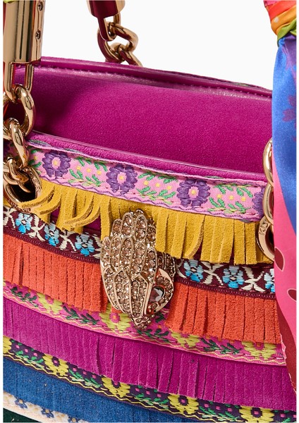 Kurt Geıger Kurt Geiger Kensington Mini Patterned Handbag, Deri ve Polyesterle Modern Tasarımın Ifadesi modelleri