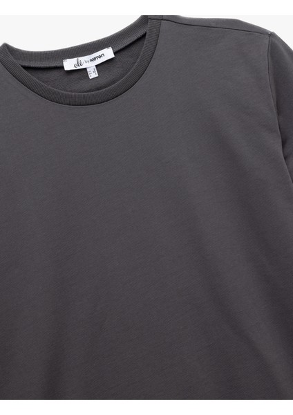 Kısa Kollu Bisiklet Yaka Pamuklu Basic Tişört indirimleri