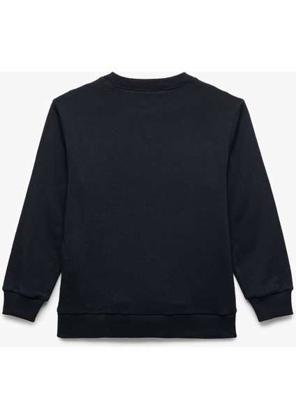 Uzun Kollu Bisiklet Yaka Dinozor Baskılı Şardonlu Sweatshirt fiyatları