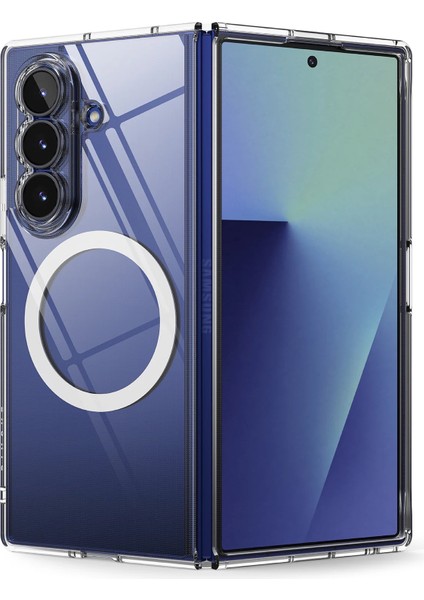 Samsung Galaxy Z Fold 7 ile Uyumlu Kablosuz Şarj Magsafe Özellikli Şeffaf Silikon Kılıf fiyatları