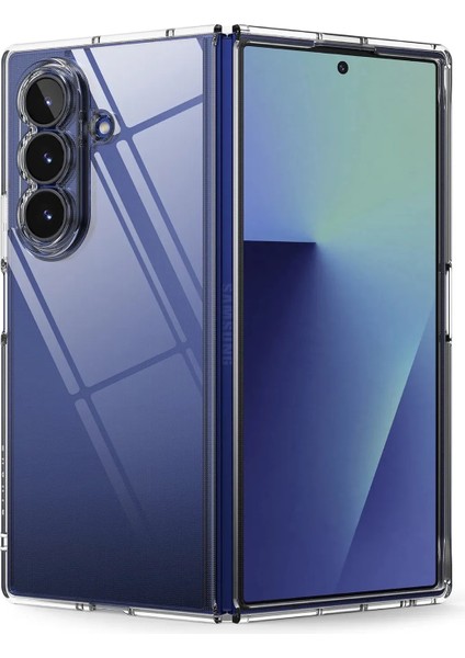 Samsung Galaxy Z Fold 7 ile Uyumlu 2 Parçalı Şeffaf Kılıf Sararmaz