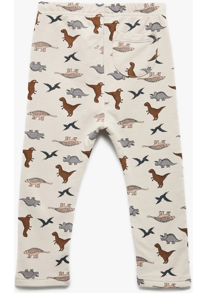 Dinozor Baskılı Beli Bağlamalı Pamuklu Şardonlu Uzun Tayt fiyatları