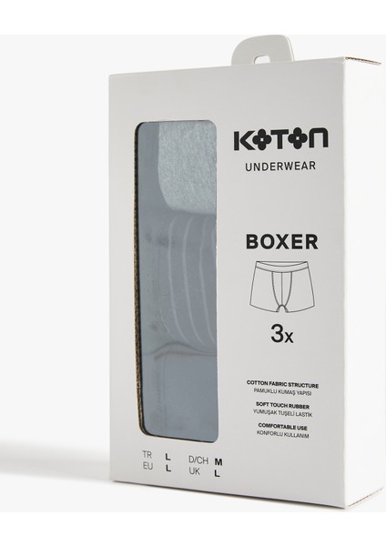 Çizgili Pamuklu 3'lü Boxer Seti fiyatları
