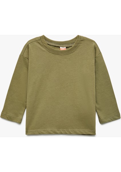 Pamuklu Uzun Kollu Bisiklet Yaka 2'li Basic Tişört Seti indirimleri