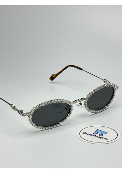 Brıde Siyah Güneş Gözlüğü Oval Gümüş Çerçeve Siyah Cam Renkli 54 Ekartman modelleri