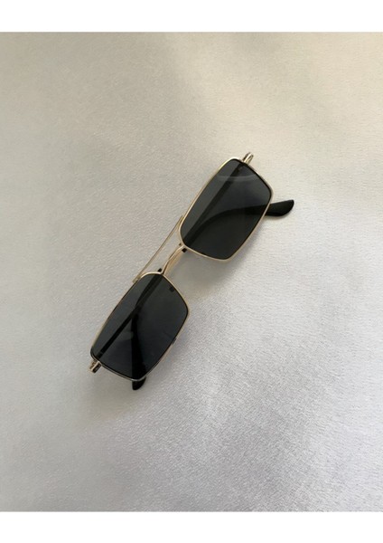 Siyah Gold Dörtgen Gözlük