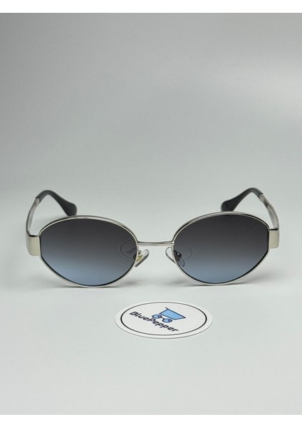 Celıme Gümüş Renk Güneş Gözlüğü Oval Çerçeve Siyah Cam Renkli 55-19-140 fiyatları