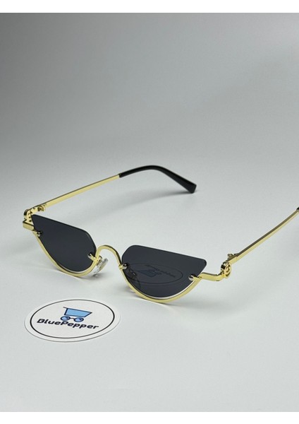 Gupp Siyah Güneş Gözlüğü Cateye Gold Çerçeve 52 Ekartman fiyatları