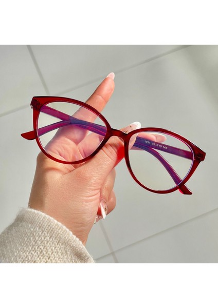 Kadın Mavi Işık Korumalı Bilgisayar Gözlüğü Cateye Voke Model