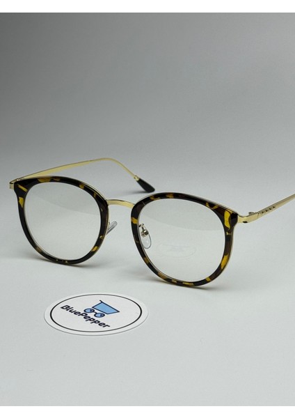 Panthera Leopar Mavi Işık Korumalı Gözlük Yuvarlak Metal Çerçeve 50-15-140 Ekartman fiyatları