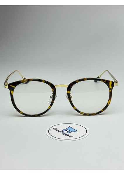 Panthera Leopar Mavi Işık Korumalı Gözlük Yuvarlak Metal Çerçeve 50-15-140 Ekartman modelleri