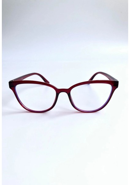 Cateye Mavi Işık Korumalı Bordo Ekran Gözlüğü Kadın Optik Uyumlu Camları Değişebilir modelleri