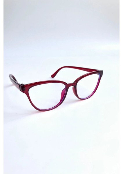 Cateye Mavi Işık Korumalı Bordo Ekran Gözlüğü Kadın Optik Uyumlu Camları Değişebilir fırsatları