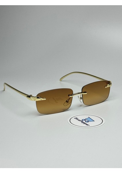 Cartyy Kahve Güneş Gözlüğü Dikdörtgen Çerçeve Kahve Cam Renkli 55 Ekartman modelleri