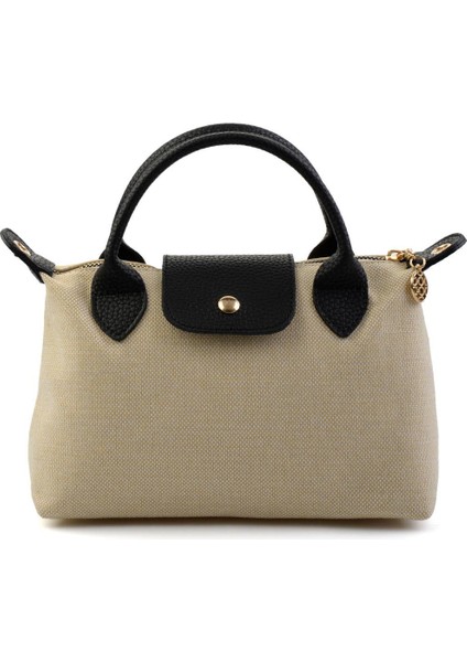 Bej Siyah Kadın Omuz Çantası C06571010118