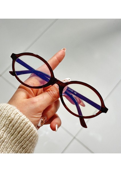 Mıux Kahve Oval Çerçeve Mavi Işık Korumalı Ekran Gözlüğü, Optik Uyumlu, Camları Değişebilir fiyatları