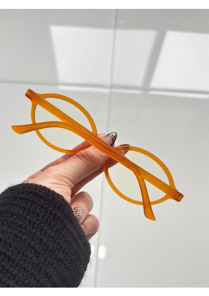 Mıux Orange Oval Çerçeve Mavi Işık Korumalı Ekran Gözlüğü, Optik Uyumlu, Camları Değişebilir fiyatları