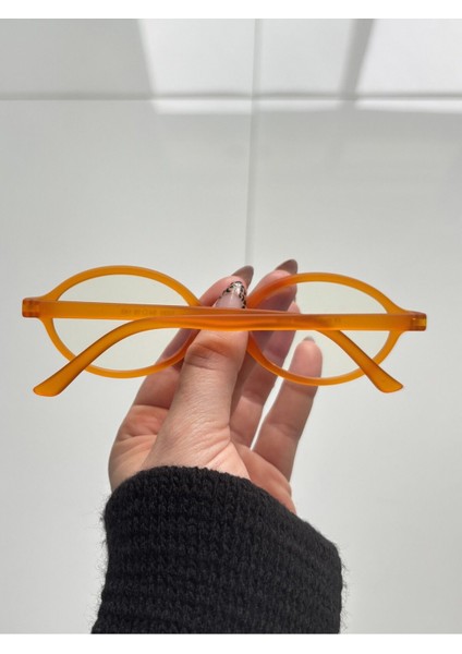 Mıux Orange Oval Çerçeve Mavi Işık Korumalı Ekran Gözlüğü, Optik Uyumlu, Camları Değişebilir fırsatları