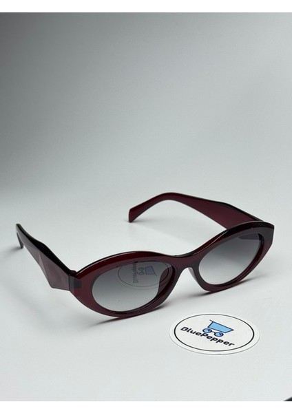 Pradix V4 Bordo Güneş Gözlüğü Siyah Cam Renkli Cateye Çerçeve 54 Ekartman modelleri