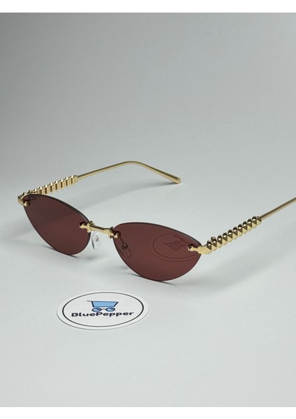 Cartyy V4 Bordo Güneş Gözlüğü Cateye Çerçeve 60-18-143 Ekartman