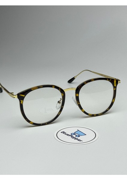 Panthera Leopar Mavi Işık Korumalı Gözlük Yuvarlak Metal Çerçeve 50-15-140 Ekartman fırsatları