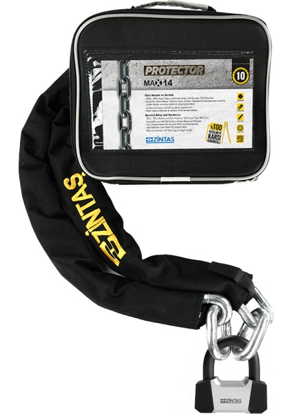 MAX14 Motosiklet Kesilmez Zincir Kilit 14MM 150CM
