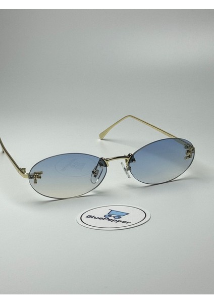 Fendyy Mavi Güneş Gözlüğü Oval Çerçeve Mavi Cam Renkli 52 Ekartman fiyatları