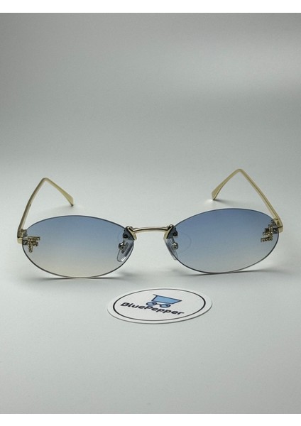 Fendyy Mavi Güneş Gözlüğü Oval Çerçeve Mavi Cam Renkli 52 Ekartman modelleri