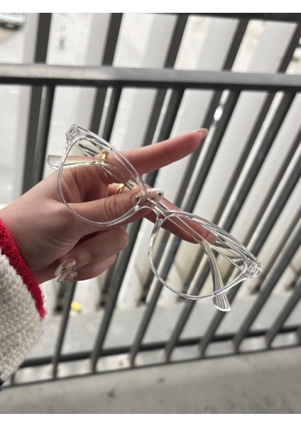 Talya Cateye Şeffaf Mavi Işık Filtreli Ekran Gözlüğü Optik Uyumlu Camları Değişebilir modelleri