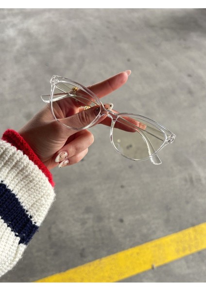 Talya Cateye Şeffaf Mavi Işık Filtreli Ekran Gözlüğü Optik Uyumlu Camları Değişebilir fırsatları