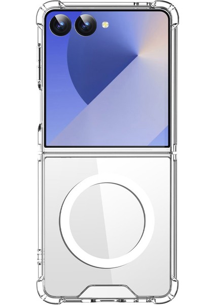 Samsung Galaxy Z Flip 7 ile Uyumlu Kablosuz Şarj Magsafe Özellikli Şeffaf Silikon Kılıf modelleri