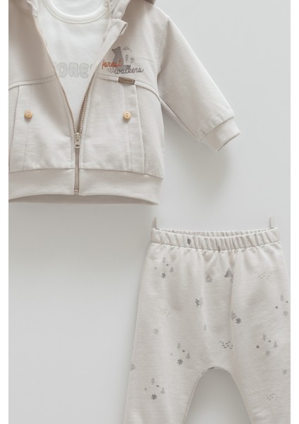 Bebek 3'lü Mevsimlik Takım Kapüşonlu Sweatshirt + Body + Pantolon (3-18 Ay) fiyatları