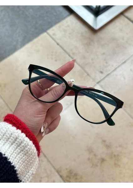 Talya Cateye Yeşil Mavi Işık Filtreli Ekran Gözlüğü Optik Uyumlu Camları Değişebilir
