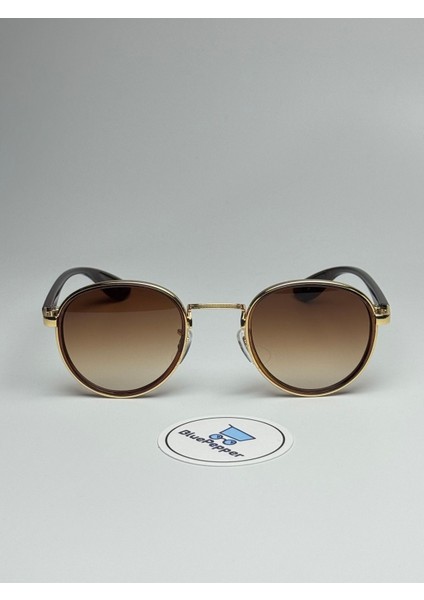 Rayven Kahve Güneş Gözlüğü Yuvarlak Gold Çerçeve 55-18-140 Ekartman fiyatları