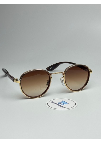 Rayven Kahve Güneş Gözlüğü Yuvarlak Gold Çerçeve 55-18-140 Ekartman modelleri