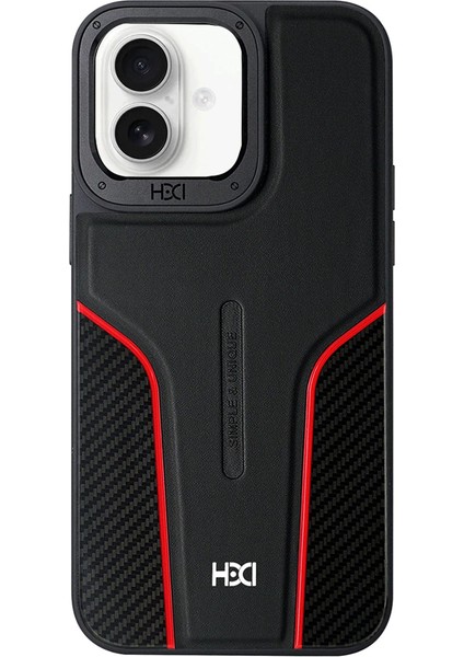 HBC-264 Lambor iPhone 16 Karbon Kılıf- Siyah