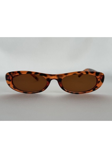 Retro Leopar Güneş Gözlüğü, Oval, Kahve Cam Renkli modelleri