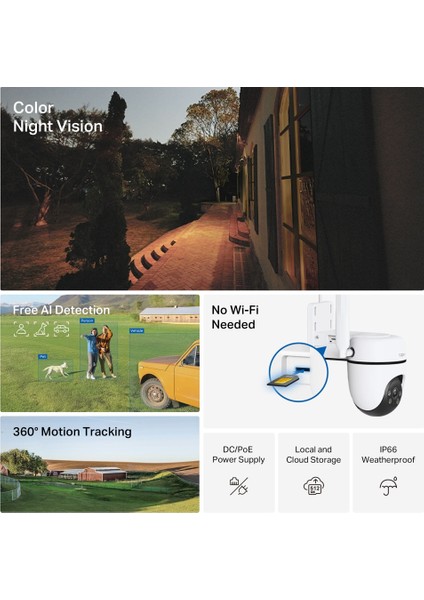 Tapo C501GW | 4g Lte Dış Mekan Güvenlik Kamerası | 360° Görüntüleme | 1080P Full Hd | Renkli Gece Görüşü | IP66 | Aı Algılama | Alarm | Poe Desteği | Microsd & Bulut Destekli fırsatları