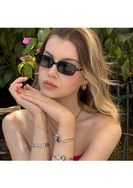 Mıux V5 Siyah Güneş Gözlüğü Dökdörtgen Model 49-16-145