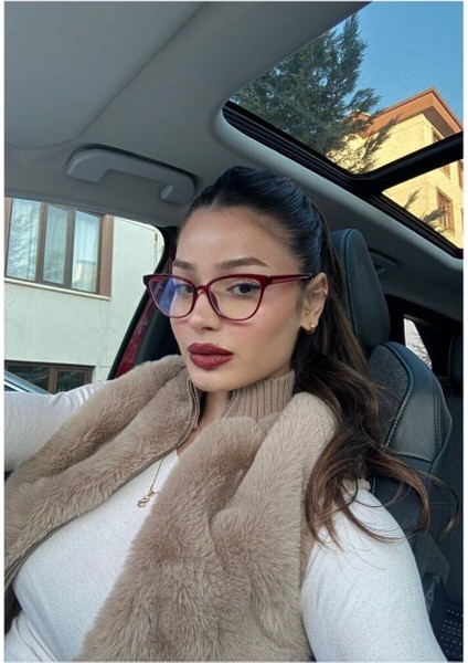 Lily Cherry Mavi Işık Korumalı Gözlük Unisex Cateye Optik Uyumlu Camları Değişebilir