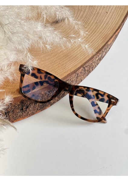 Unisex Wayfarer Leopar Mavi Işık Korumalı Gözlük