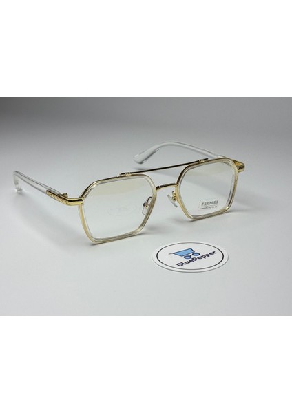 Vitrum Model Gold Köşeli Şeffaf Camlı Mavi Işık Korumalı Gözlük fiyatları